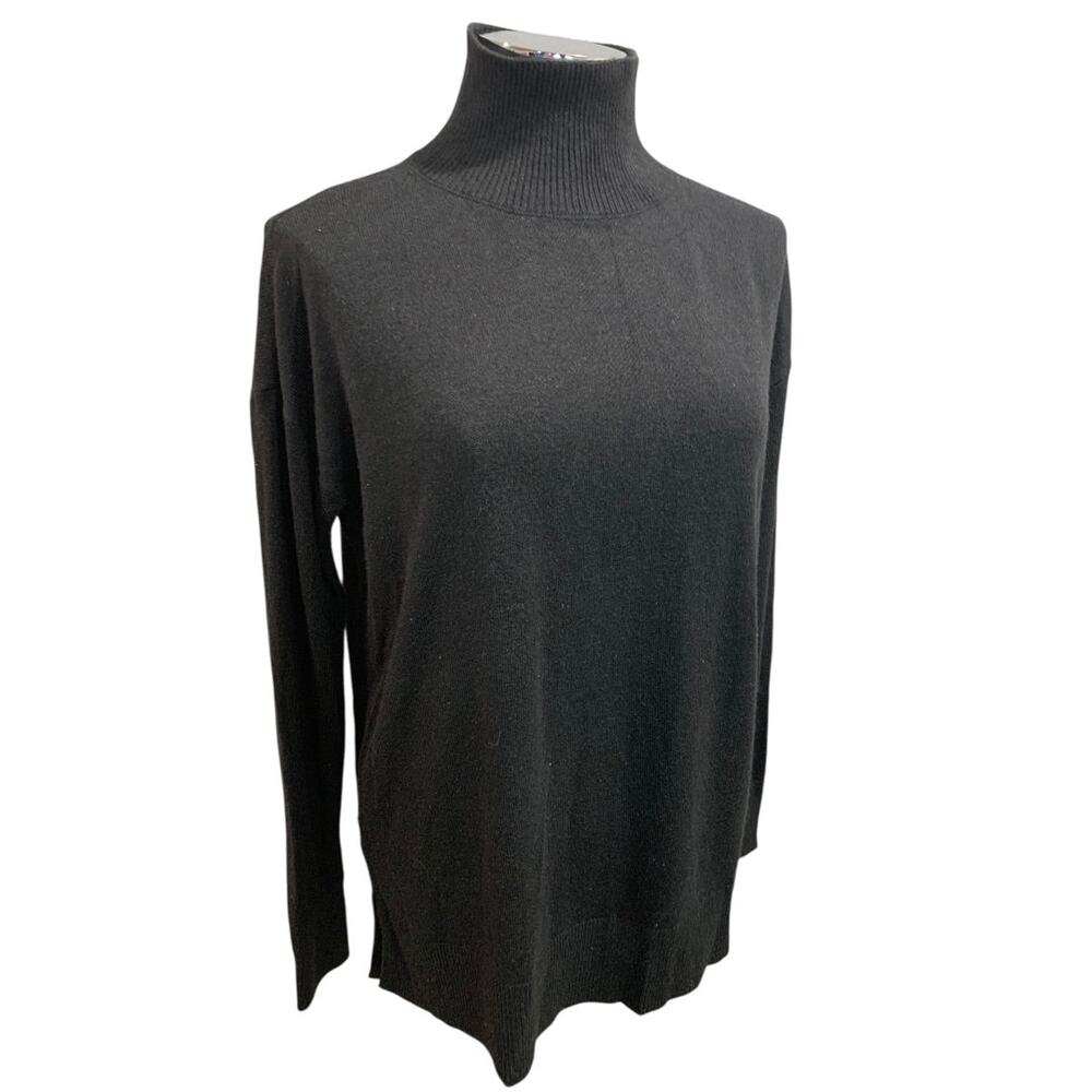 XS Loft Woments Black Turtleneck Sweater Tunic Length